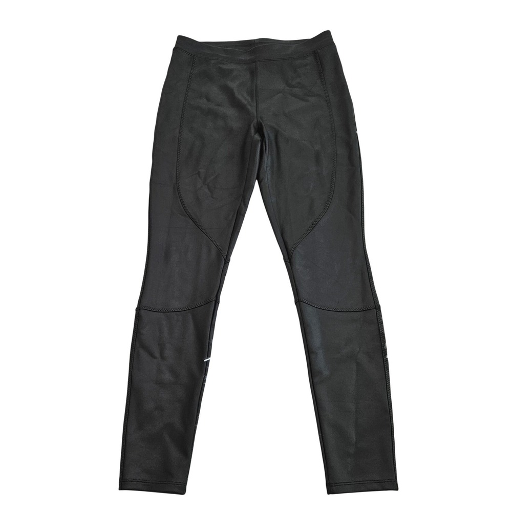 Express Black Faux Leather Moto Leggings Womens Sz M Edgy Chic Skinny Pants